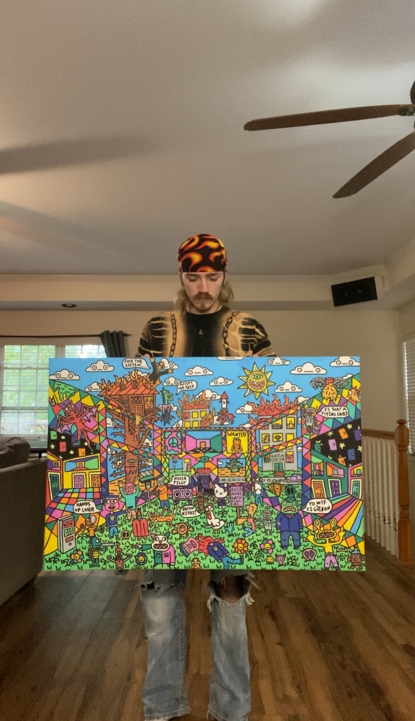 Mexican Restaurant Chaos Canvas